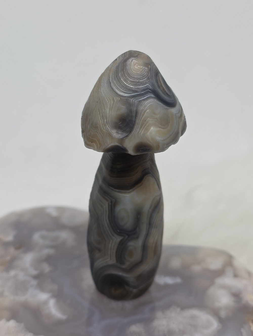 Gobi Agate Mushroom Carving 🍄✨ | Crystal Core | Desert Agate Decor | 2.67